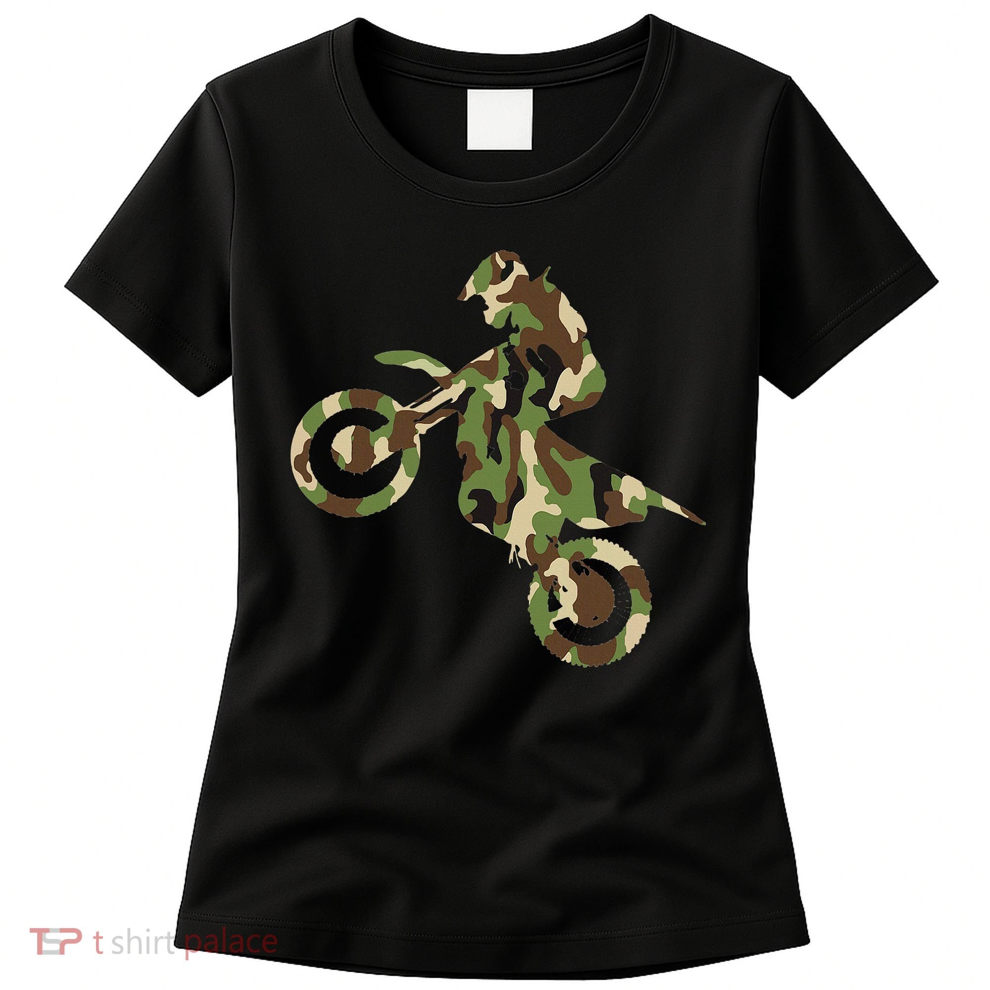 Motocross Dirt Bike Racing Camo Camouflage Women's T-Shirt