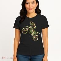 Motocross Dirt Bike Racing Camo Camouflage Women's T-Shirt thumb 4