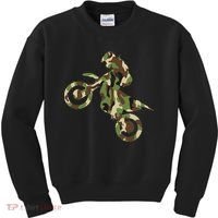 Motocross Dirt Bike Racing Camo Camouflage Kids Sweatshirt thumb 0