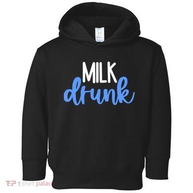 Milk Drunk Blue Logo Funny Cute Toddler Hoodie