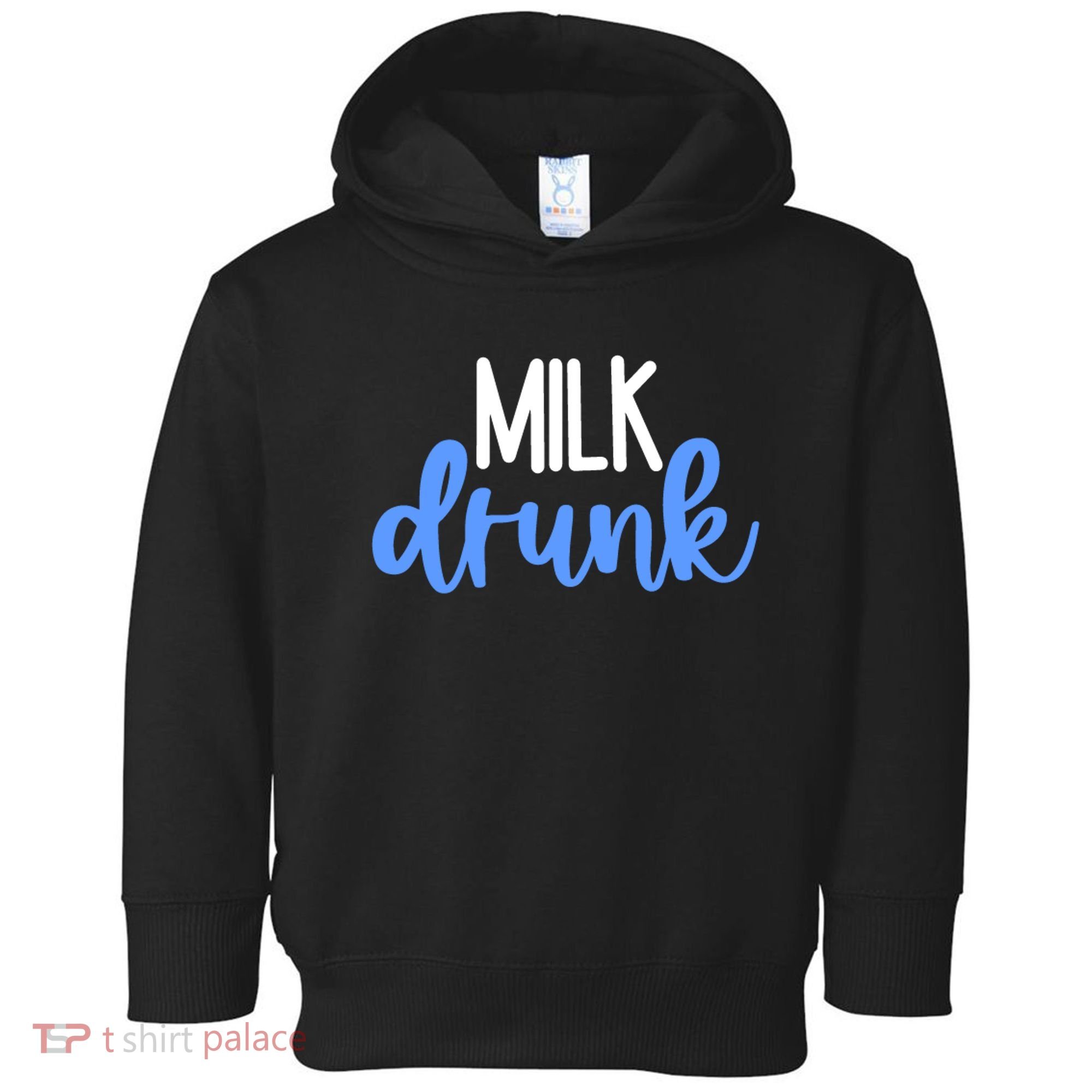Milk Drunk Blue Logo Funny Cute Toddler Hoodie