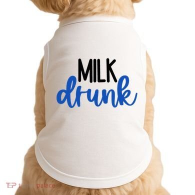 Milk Drunk Blue Logo Funny Cute Doggie Tank