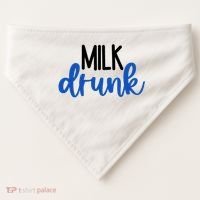 Milk Drunk Blue Logo Funny Cute USA-Made Doggie Bandana thumb 0