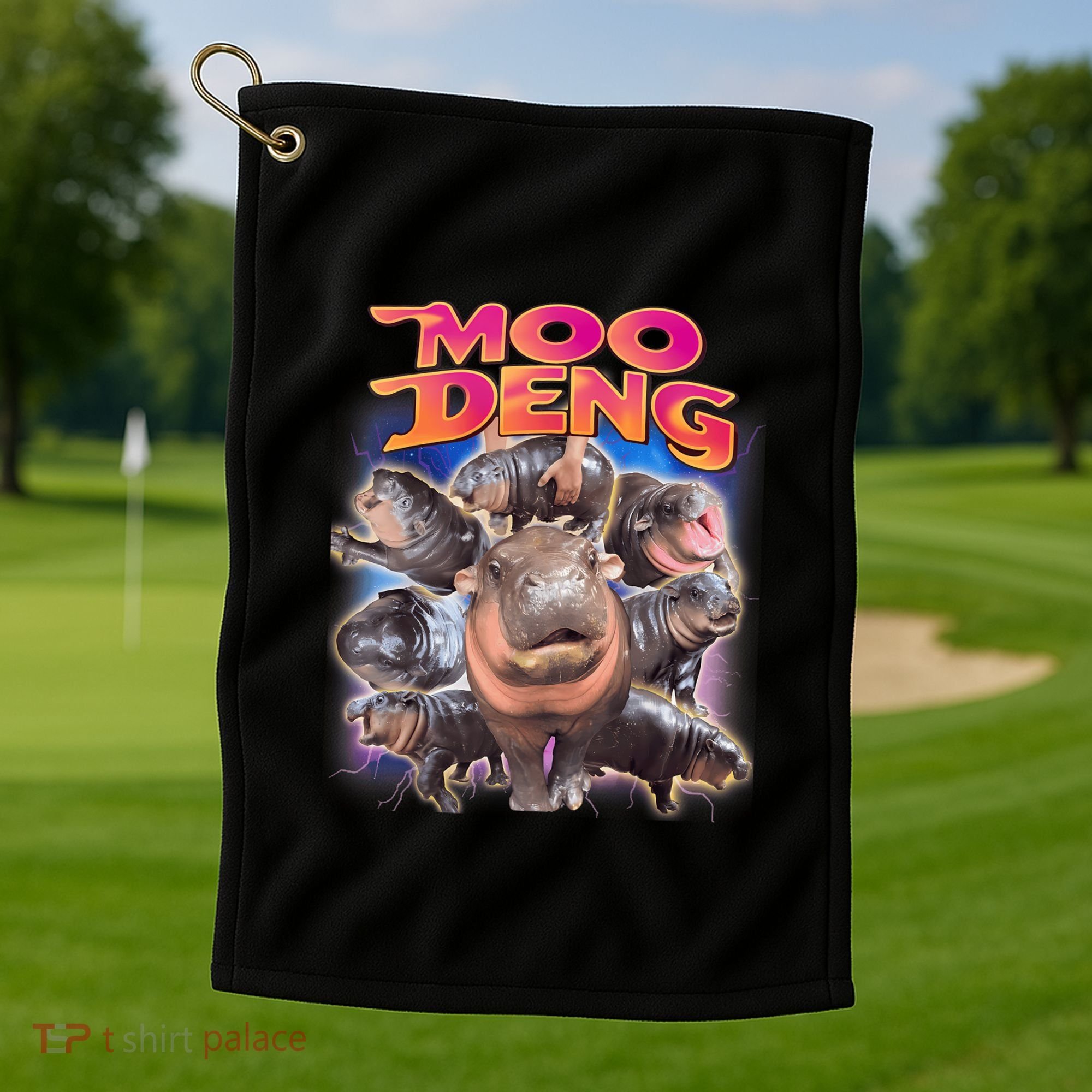 Moo Deng Baby Hippo Golf Towel