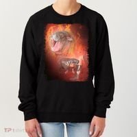 Moo Deng Bouncy Pig In Thai Fire Picture The Cute Baby Hippo Women's Sweatshirt thumb 0