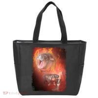 Moo Deng Bouncy Pig In Thai Fire Picture The Cute Baby Hippo Tote Bag thumb 0