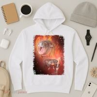 Moo Deng Bouncy Pig In Thai Fire Picture The Cute Baby Hippo Hoodie thumb 3