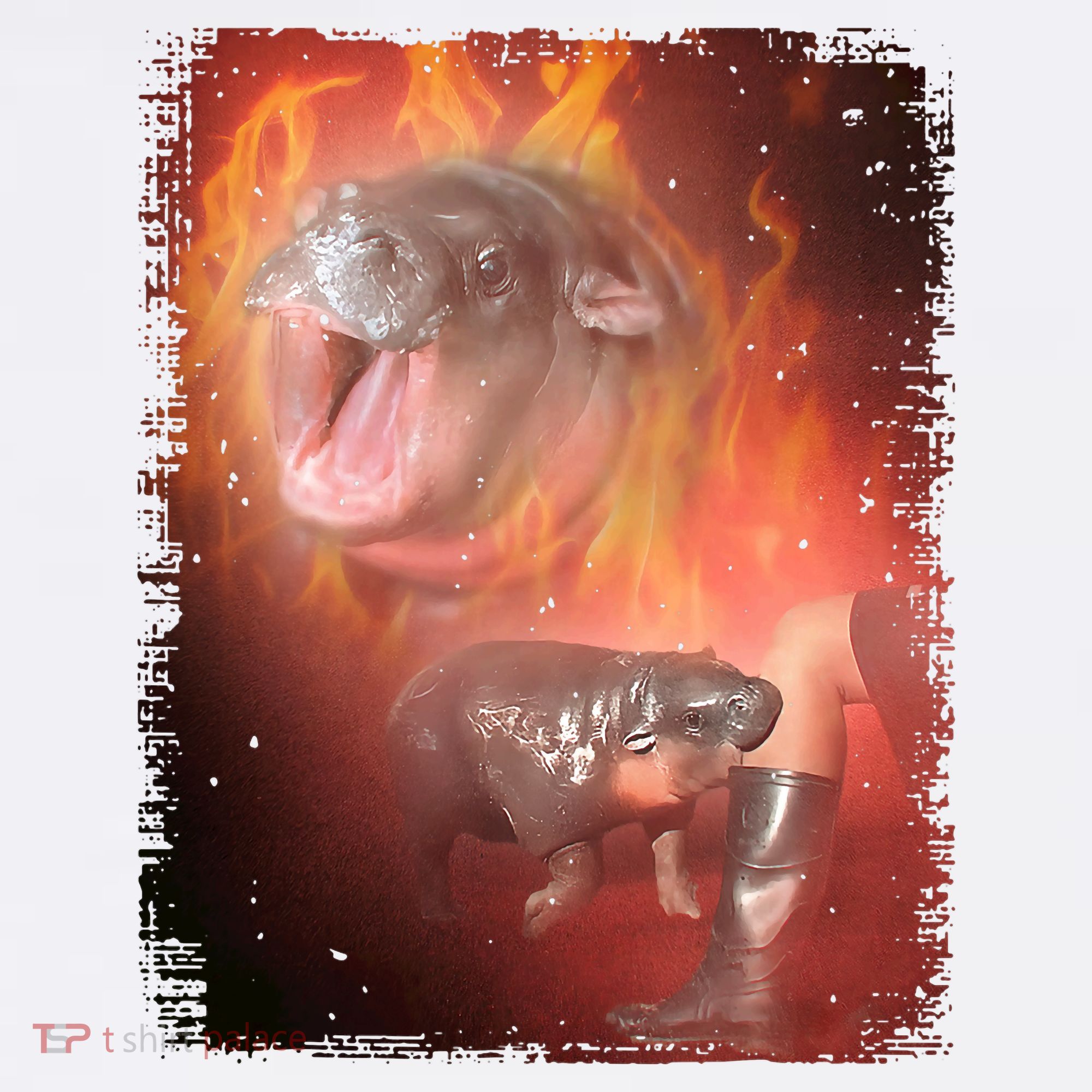 Moo Deng Bouncy Pig In Thai Fire Picture The Cute Baby Hippo Hoodie