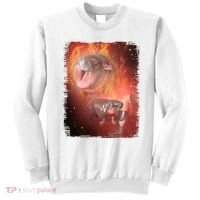 Moo Deng Bouncy Pig In Thai Fire Picture The Cute Baby Hippo Sweatshirt thumb 0