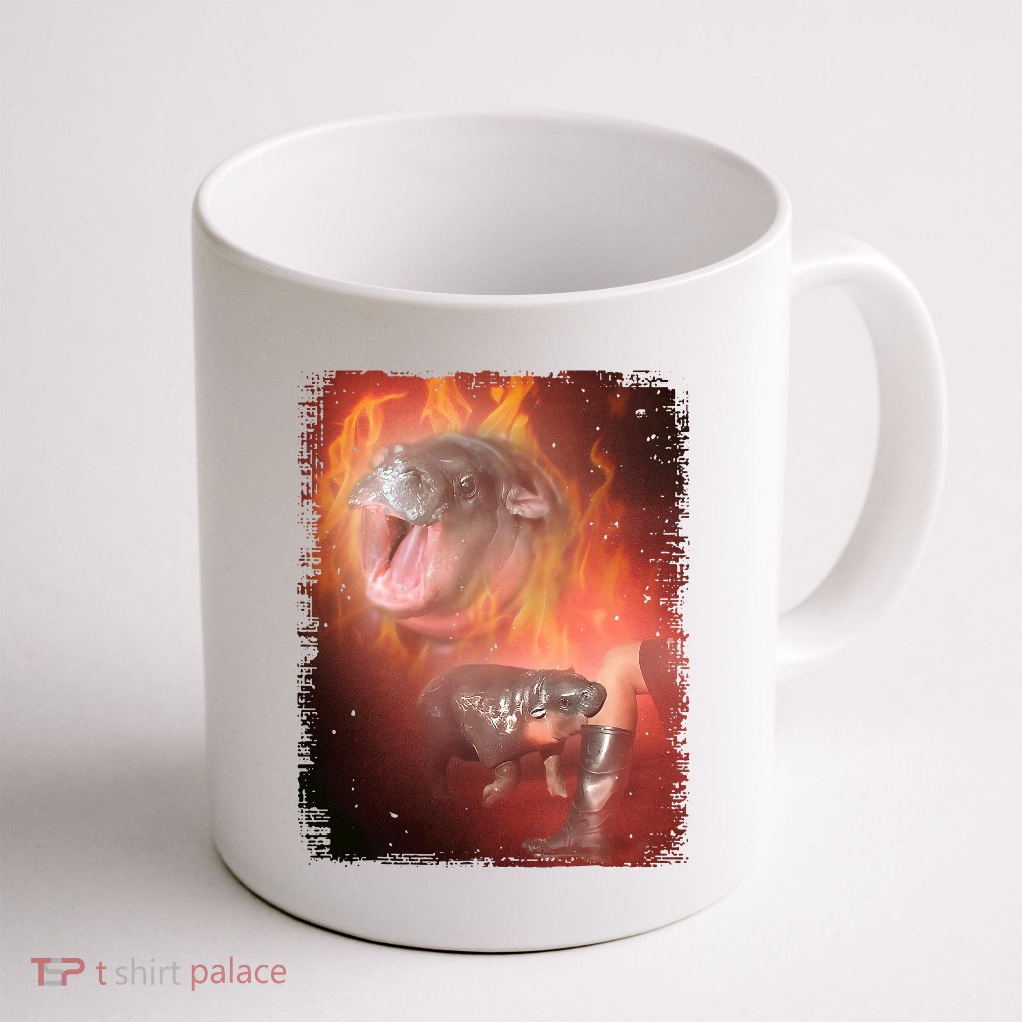 Moo Deng Bouncy Pig In Thai Fire Picture The Cute Baby Hippo Coffee Mug