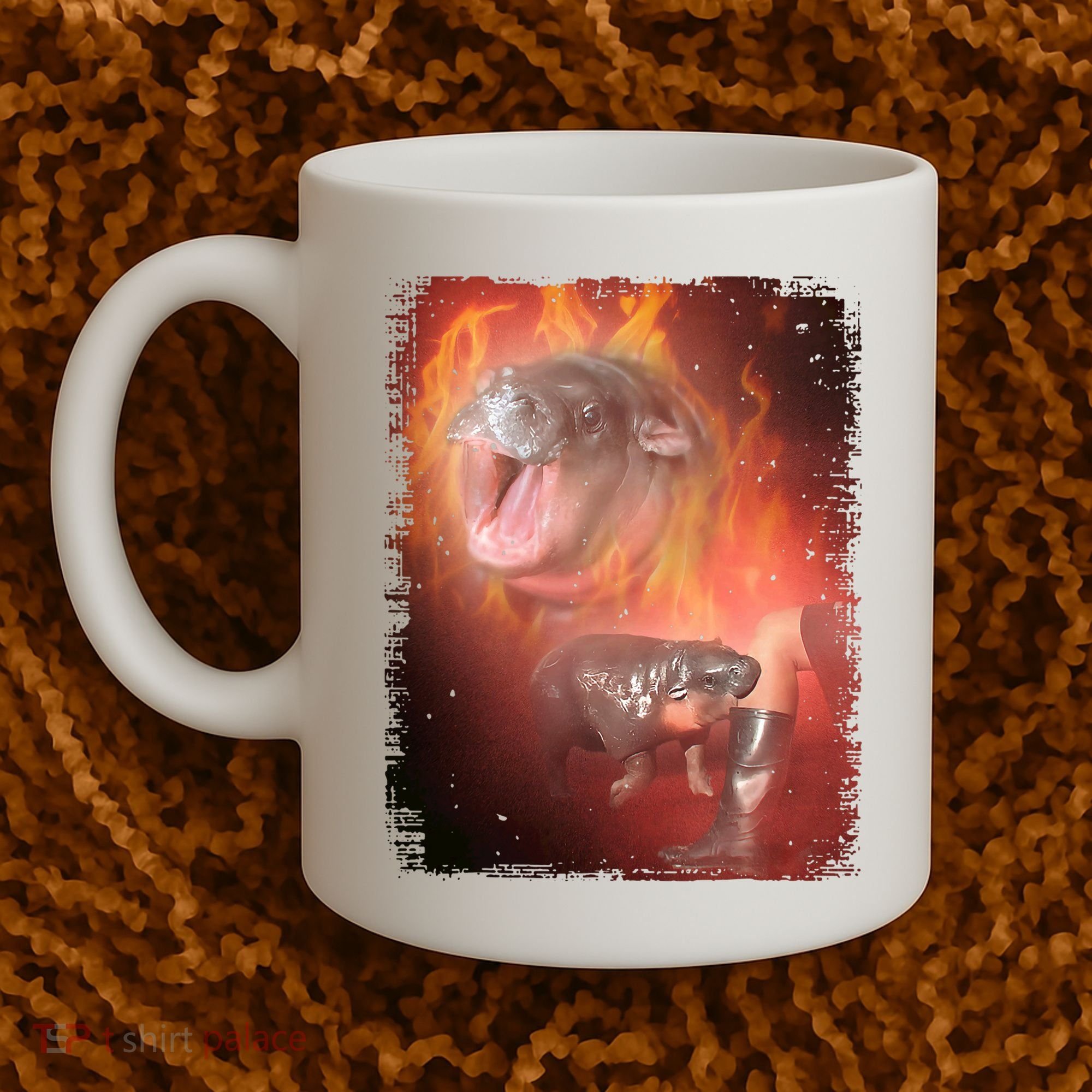 Moo Deng Bouncy Pig In Thai Fire Picture The Cute Baby Hippo Coffee Mug