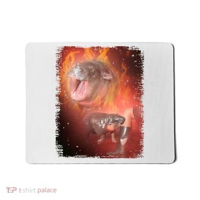 Moo Deng Bouncy Pig In Thai Fire Picture The Cute Baby Hippo Mousepad