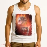 Moo Deng Bouncy Pig In Thai Fire Picture The Cute Baby Hippo Tank Top thumb 3