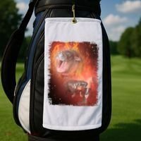 Moo Deng Bouncy Pig In Thai Fire Picture The Cute Baby Hippo Golf Towel thumb 2