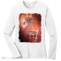 Moo Deng Bouncy Pig In Thai Fire Picture The Cute Baby Hippo Women's Long Sleeve Shirt thumb 0