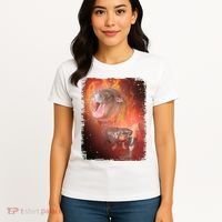 Moo Deng Bouncy Pig In Thai Fire Picture The Cute Baby Hippo Women's T-Shirt thumb 4