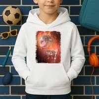Moo Deng Bouncy Pig In Thai Fire Picture The Cute Baby Hippo Kids Hoodie thumb 2