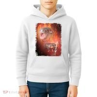 Moo Deng Bouncy Pig In Thai Fire Picture The Cute Baby Hippo Kids Hoodie thumb 4