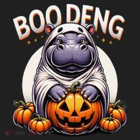 Moo Deng Baby Hippo Moo Deng Costume For Boo Deng Halloween Women's Sweatshirt thumb 2
