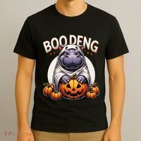 Moo Deng Baby Hippo Moo Deng Costume For Boo Deng Halloween T-Shirt thumb 3
