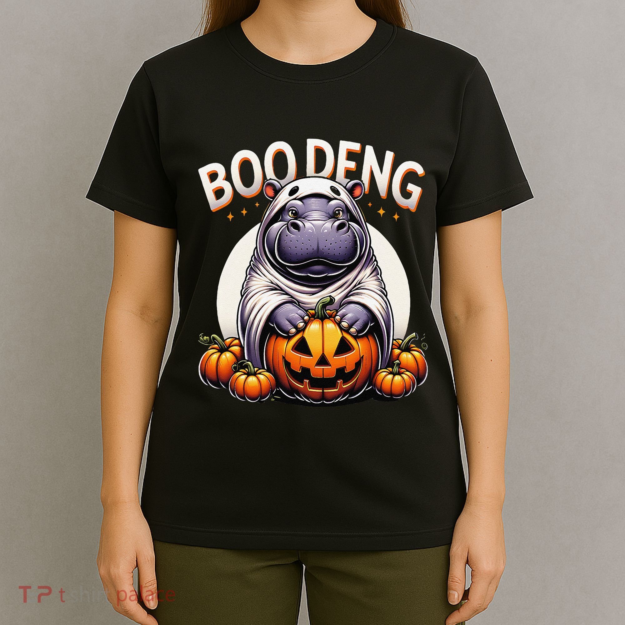 Moo Deng Baby Hippo Moo Deng Costume For Boo Deng Halloween T-Shirt
