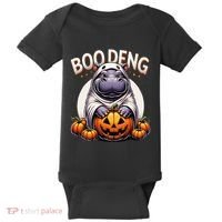 Moo Deng Baby Hippo Moo Deng Costume For Boo Deng Halloween Baby Bodysuit thumb 0