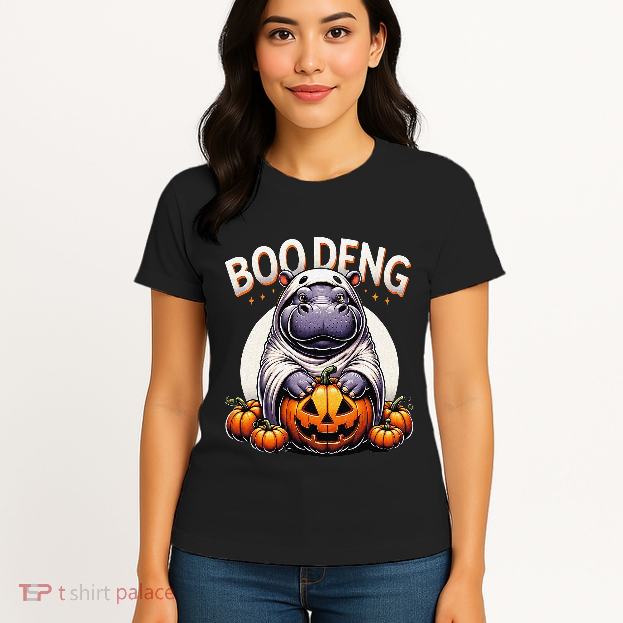 Moo Deng Baby Hippo Moo Deng Costume For Boo Deng Halloween Women's T-Shirt