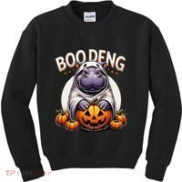 Moo Deng Baby Hippo Moo Deng Costume For Boo Deng Halloween Kids Sweatshirt thumb 0