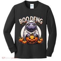Moo Deng Baby Hippo Moo Deng Costume For Boo Deng Halloween Kids Long Sleeve Shirt thumb 0