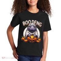 Moo Deng Baby Hippo Moo Deng Costume For Boo Deng Halloween Kids T-Shirt thumb 2