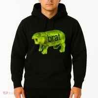 Moo Deng Brat Cute Baby Hippo Hoodie thumb 2