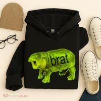 Moo Deng Brat Cute Baby Hippo Hoodie thumb 4