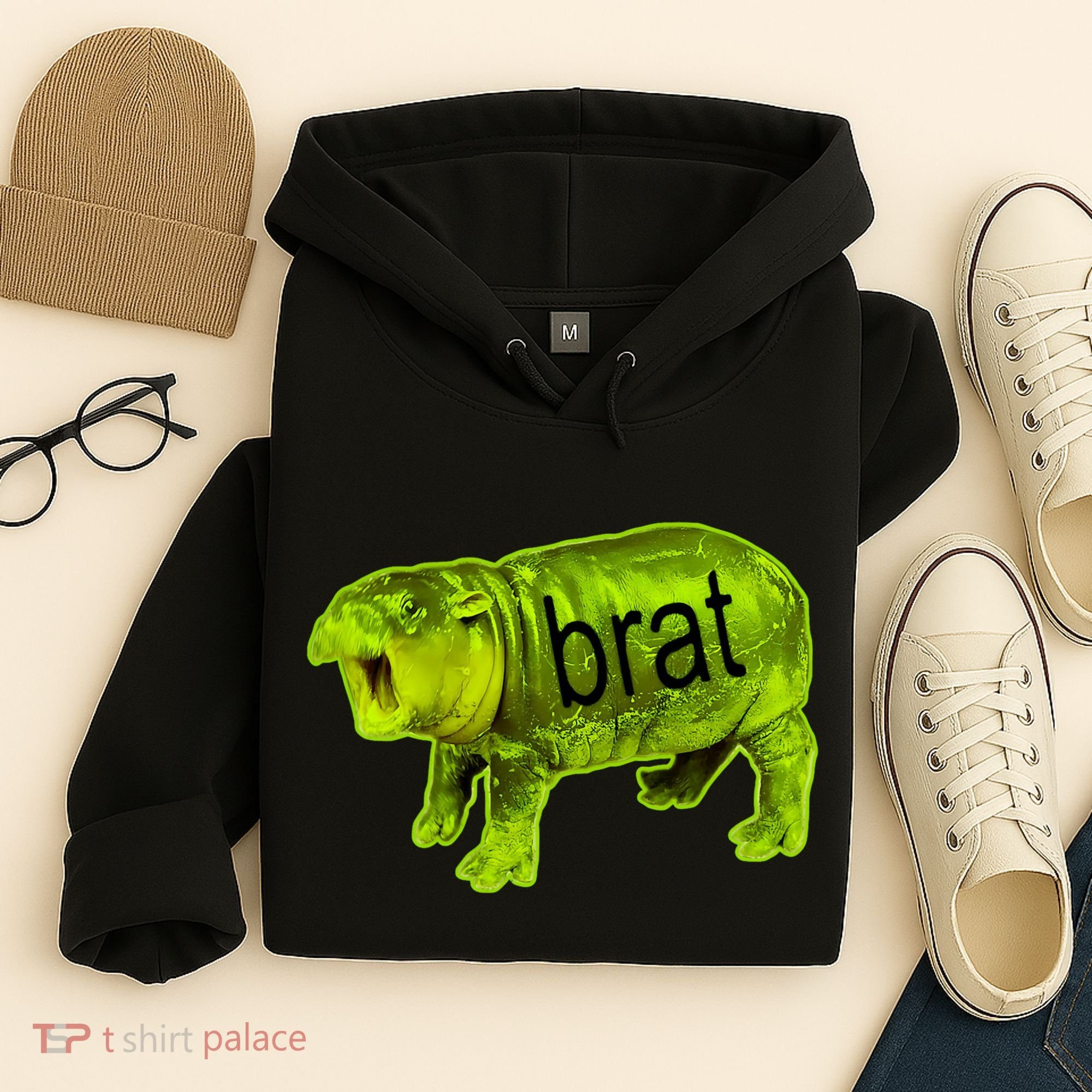 Moo Deng Brat Cute Baby Hippo Hoodie