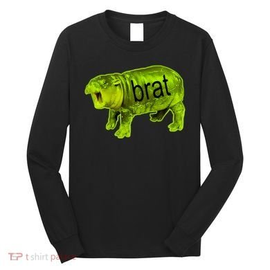 Moo Deng Brat Cute Baby Hippo Long Sleeve Shirt