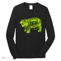 Moo Deng Brat Cute Baby Hippo Long Sleeve Shirt thumb 0