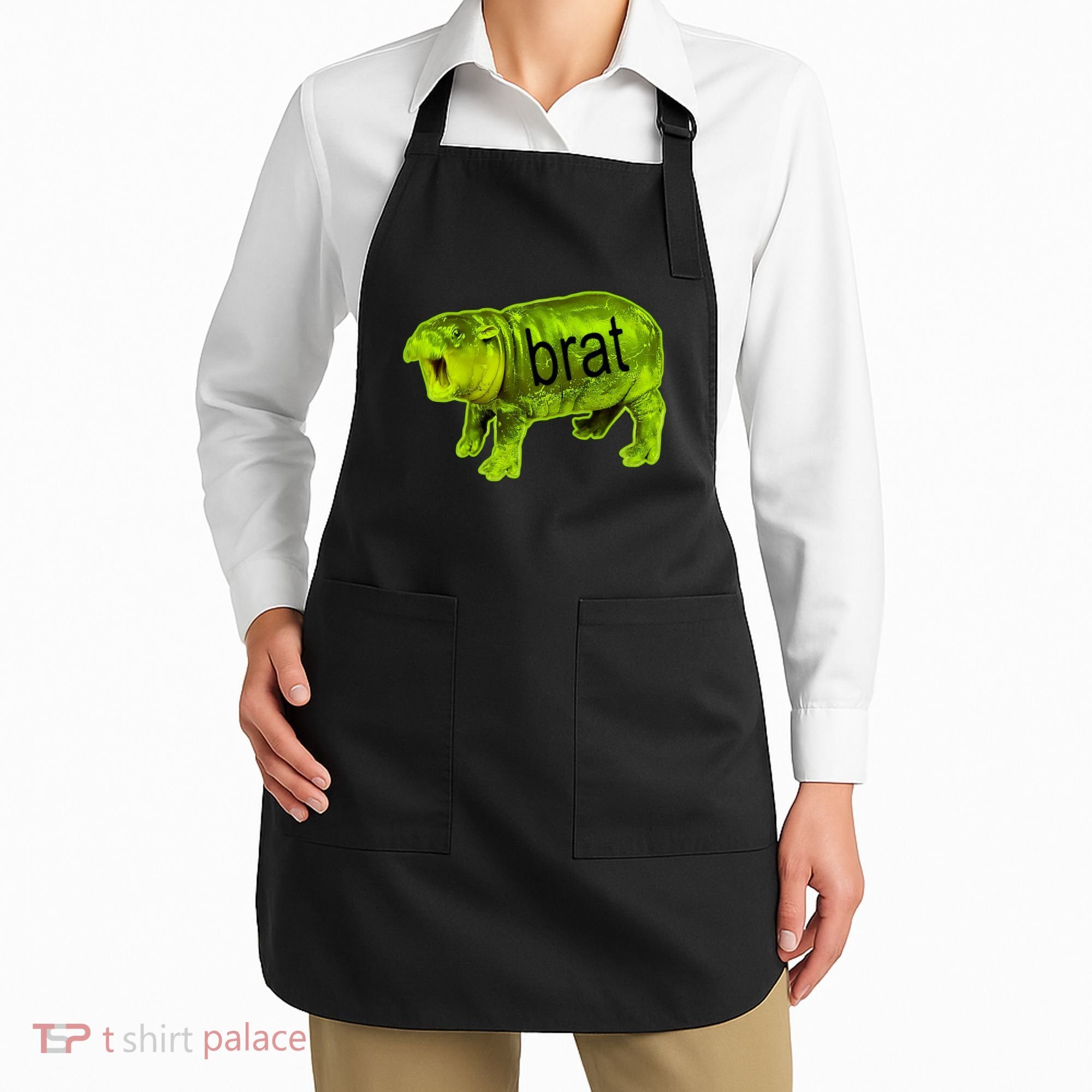Moo Deng Brat Cute Baby Hippo Apron
