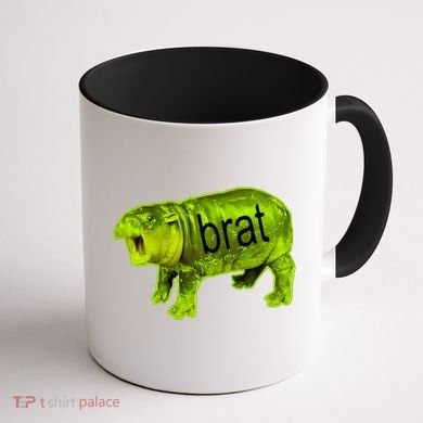 Moo Deng Brat Cute Baby Hippo Coffee Mug back