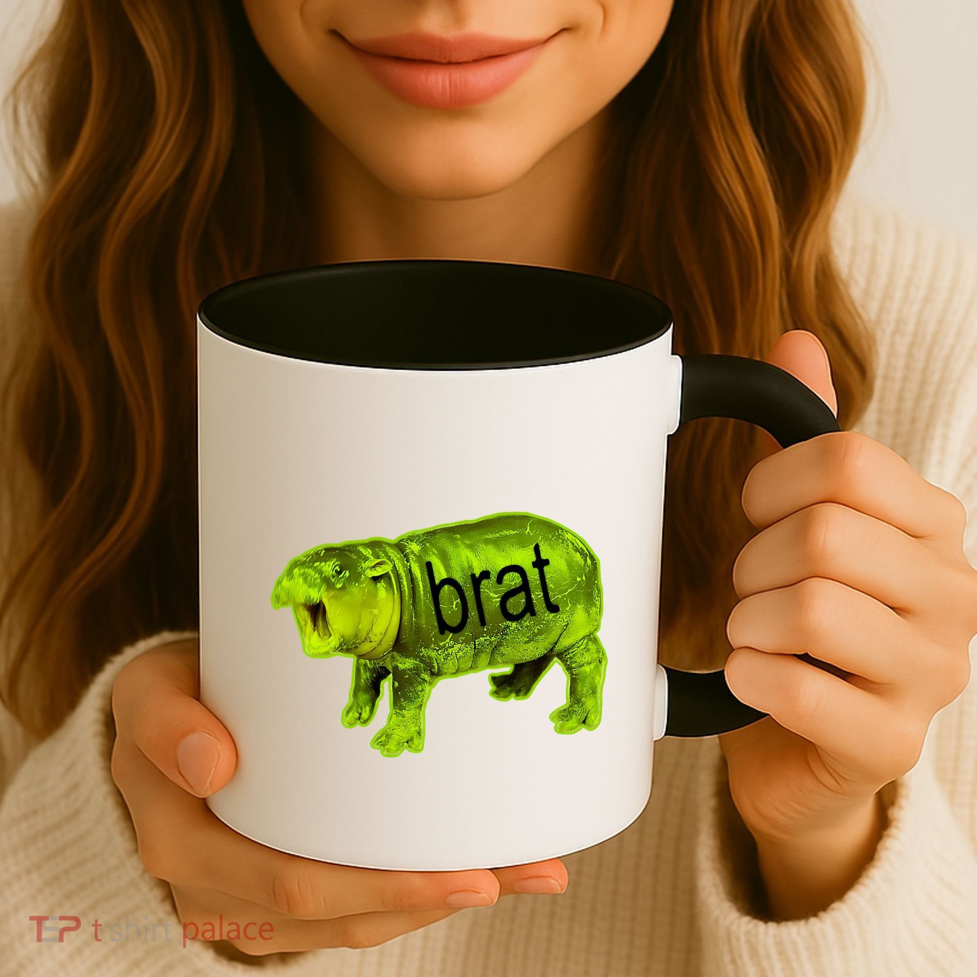 Moo Deng Brat Cute Baby Hippo Coffee Mug