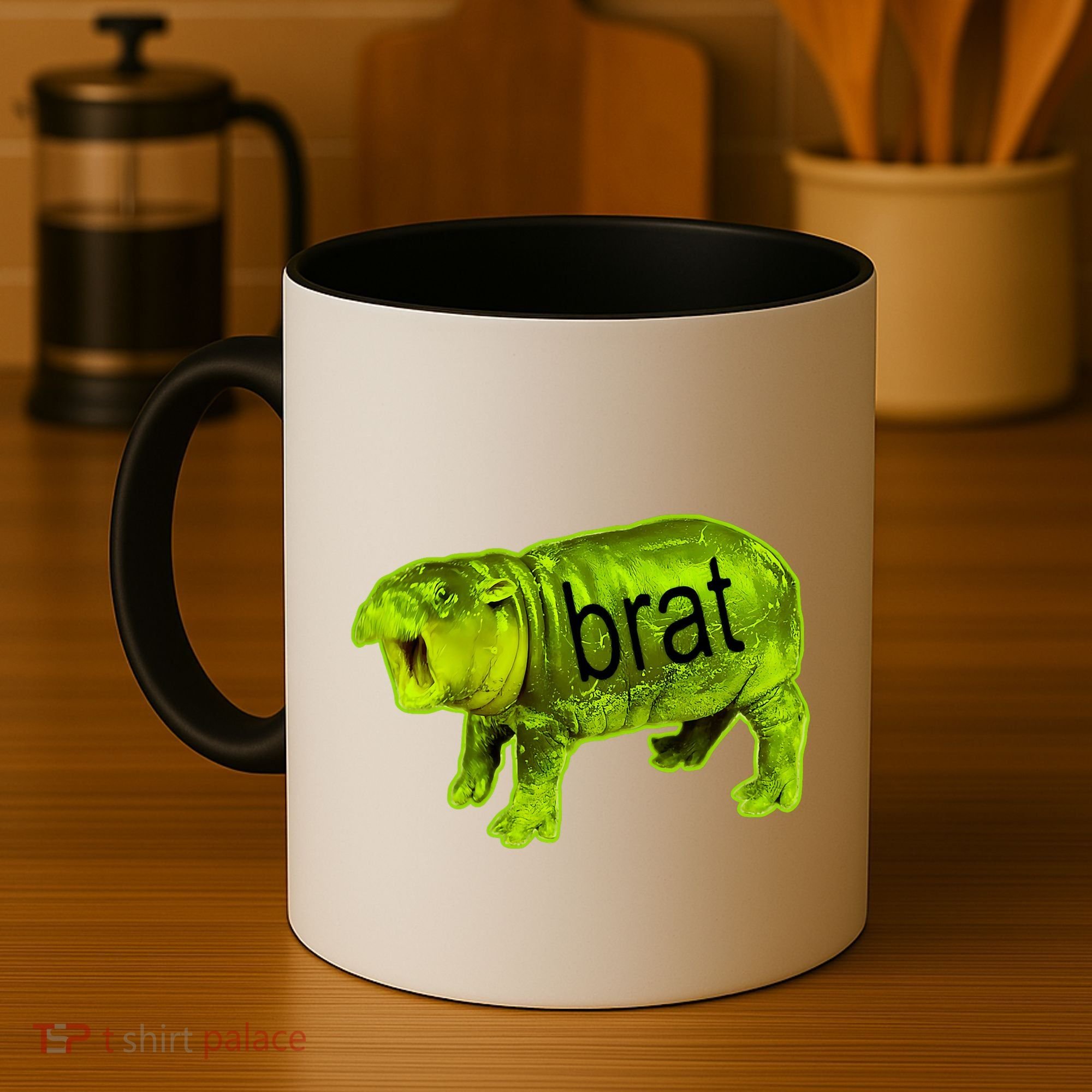 Moo Deng Brat Cute Baby Hippo Coffee Mug