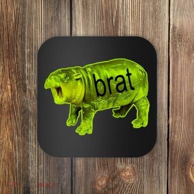 Moo Deng Brat Cute Baby Hippo Coaster