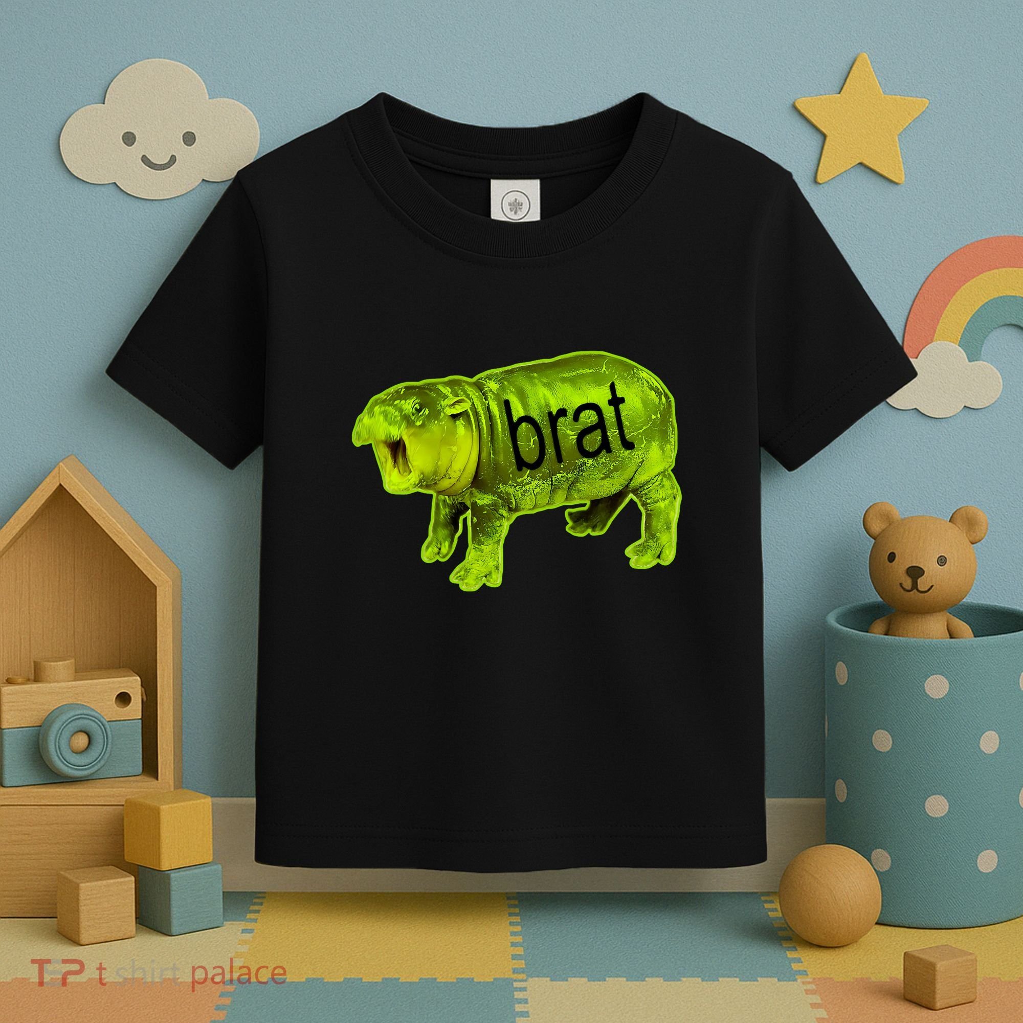 Moo Deng Brat Cute Baby Hippo Toddler T-Shirt