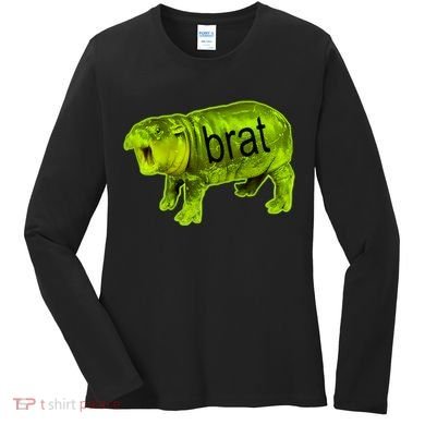 Moo Deng Brat Cute Baby Hippo Women's Long Sleeve Shirt
