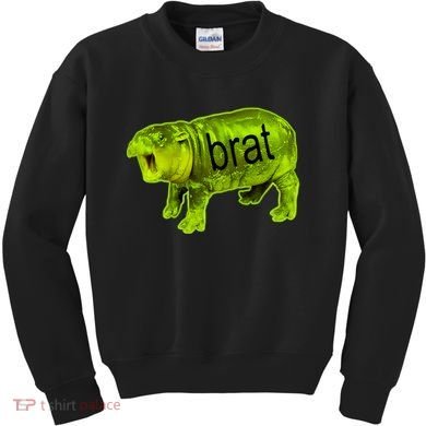 Moo Deng Brat Cute Baby Hippo Kids Sweatshirt