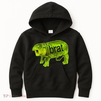 Moo Deng Brat Cute Baby Hippo Kids Hoodie