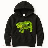 Moo Deng Brat Cute Baby Hippo Kids Hoodie thumb 0