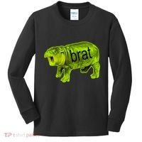 Moo Deng Brat Cute Baby Hippo Kids Long Sleeve Shirt thumb 0