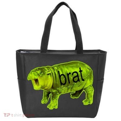 Moo Deng Brat Cute Baby Hippo Tote Bag