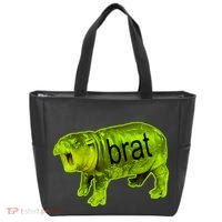 Moo Deng Brat Cute Baby Hippo Tote Bag thumb 0