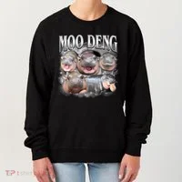 Moo Deng Cute Funny Hippo Women's Sweatshirt thumb 0