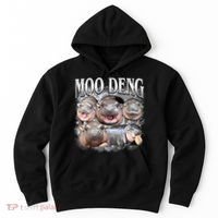 Moo Deng Cute Funny Hippo Hoodie thumb 0